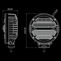 LED фара робочого світла DriveX WL R-101 DLX 7" SP+DRL 18L-90W OSR